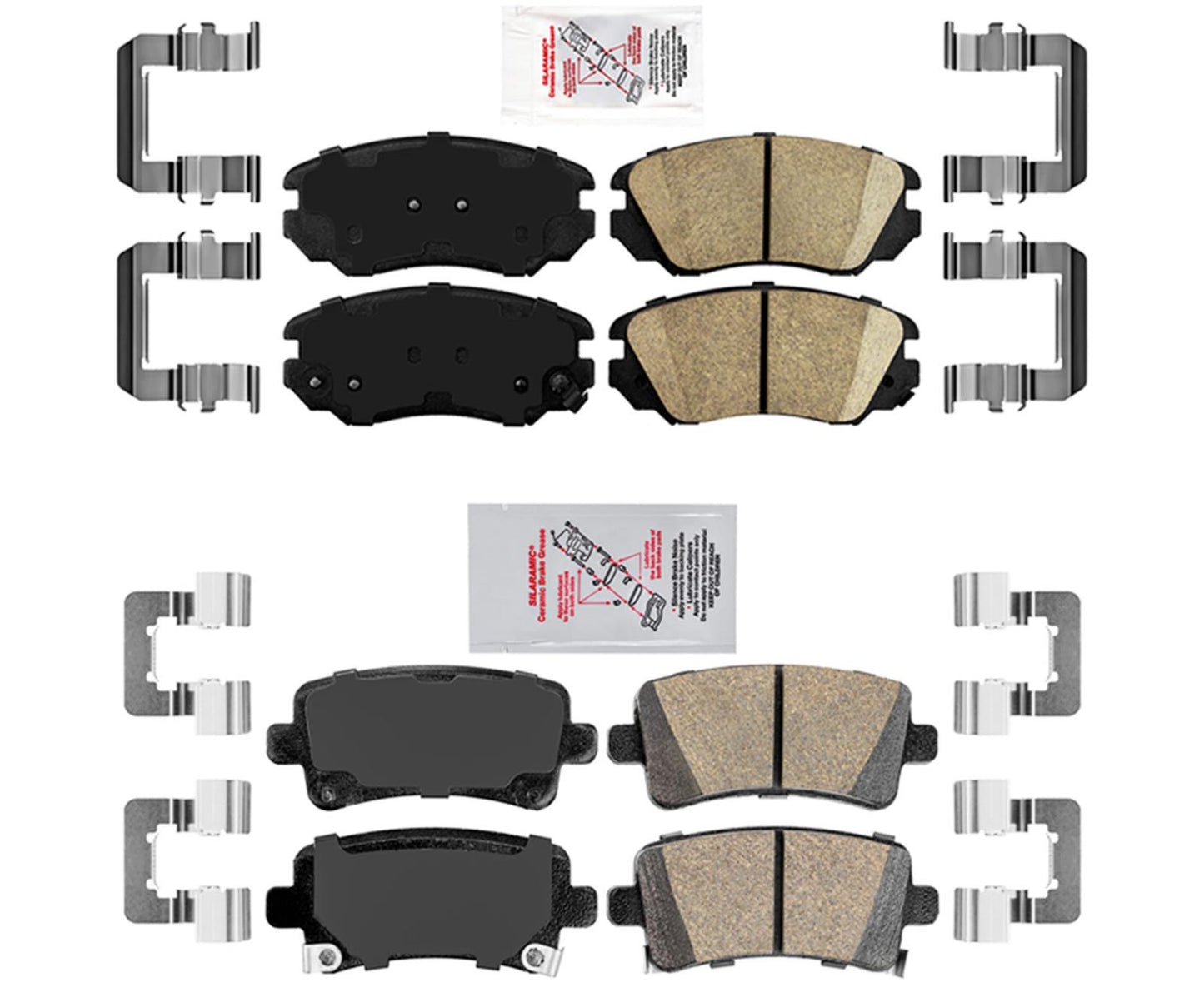 AmeriPro Pastillas de freno de disco de cerámica premium F&amp;R para Buick Regal 2011-2017 con 296 mm