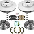 Front Disc Brake Rotors Ceramic Pads Drums and Shoes for Ford Focus 2008 2.0L