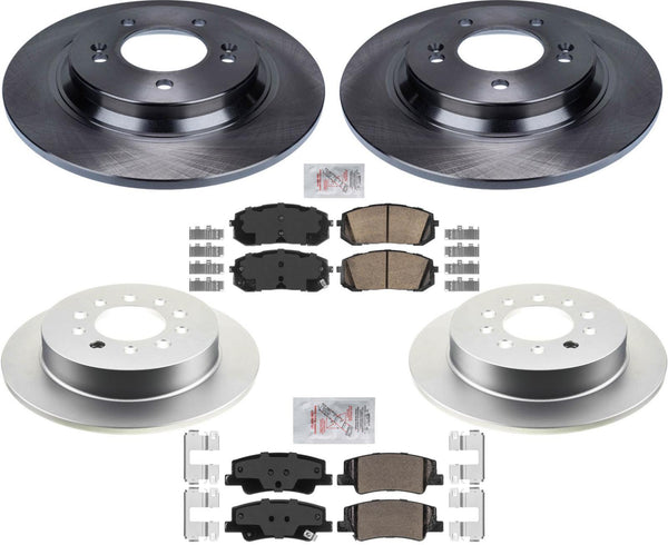 Coated Disc Brake Rotors Ceramic Pads For Hyundai Sonata 2020-2023 SE & SEL