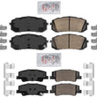 AmeriPro Almohadillas de cerámica delanteras y traseras para Hyundai Sonata 2020-2023 SE y SEL