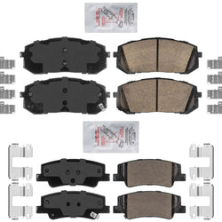 AmeriPro Almohadillas de cerámica delanteras y traseras para Hyundai Sonata 2020-2023 SE y SEL