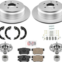 Rotores traseros recubiertos y almohadillas de cerámica Zapatas de estacionamiento Bujes traseros para Honda CR-V 2005-06