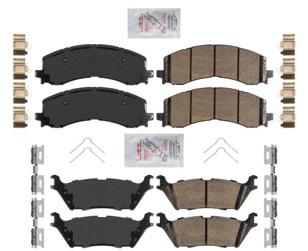 For Ford F150 2021-2024 Front Ceramic Disc Brake Pads + Rear Ceramic Rear Pads