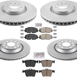For Volkswagen Atlas 2018-2023 Front & Rear Disc Brake Rotors Disc Brake Pads