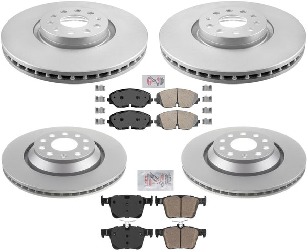For Volkswagen Atlas 2018-2023 Front & Rear Disc Brake Rotors Disc Brake Pads