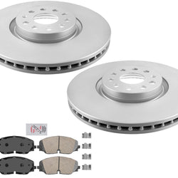 For Volkswagen Atlas 2018-2023 Front Disc Brake Rotors Disc Brake Pads Coated