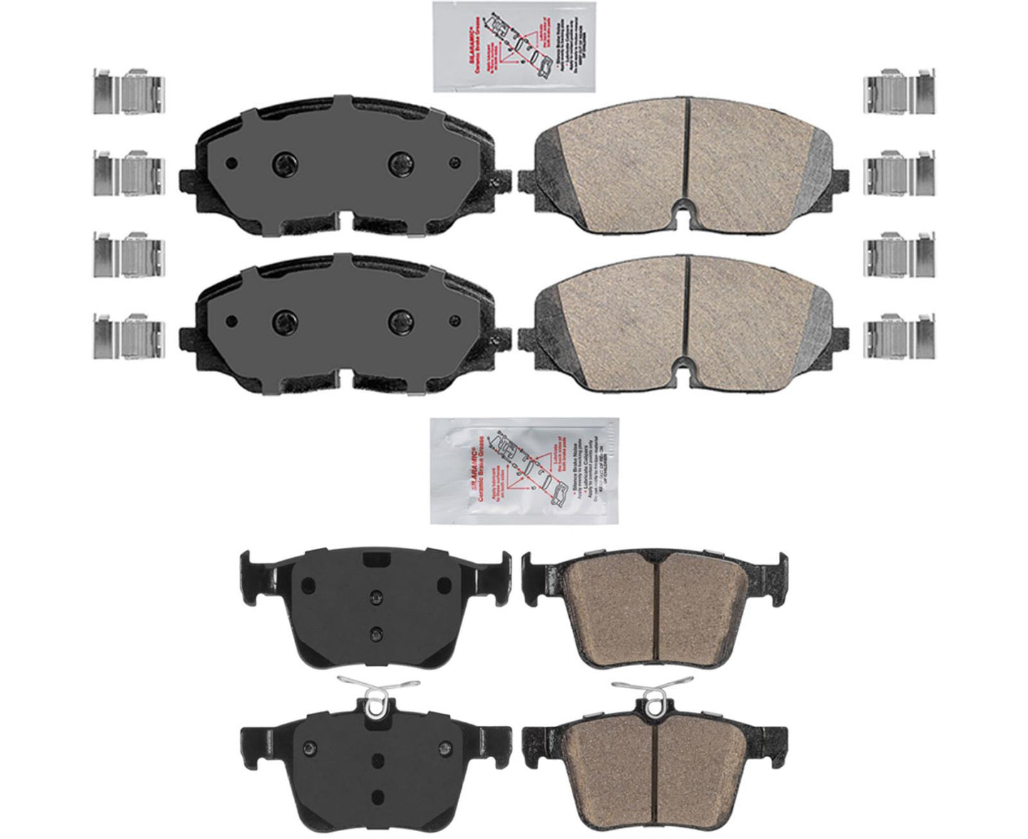 For Volkswagen Atlas 2018 2019 2020 2021 22 2023 Front + Rear Ceramic Brake Pads