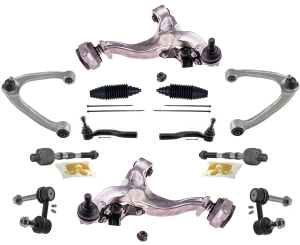 Front Upper Lower Control Arms TIe Rods & Links For Q50 14-20 Rear Wheel Drive