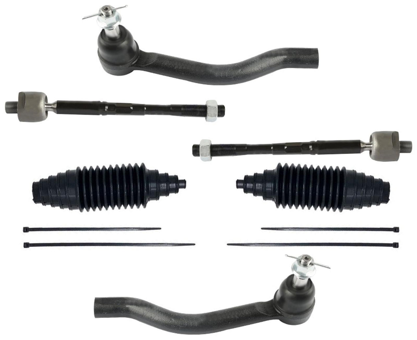 Front Inner & Outer Tie Rods & Universal Boots For Nissan Murano 2015 2018 2022