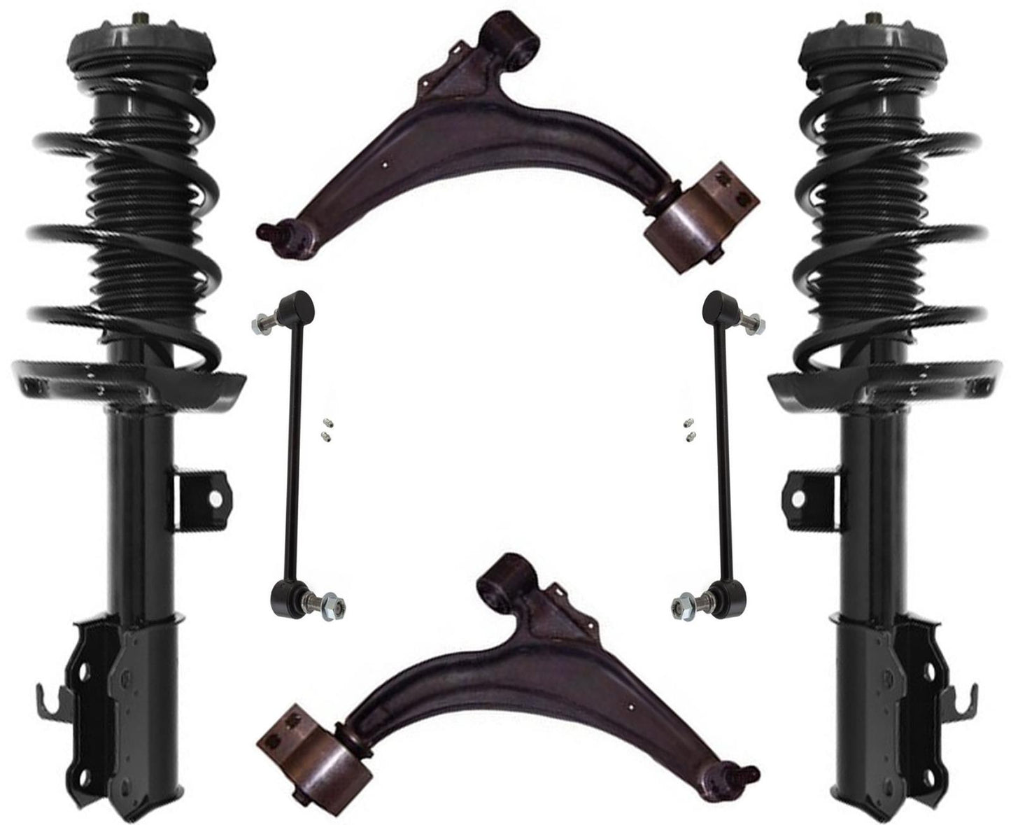 Fits 2014-2015 Chevrolet Cruze 1.8L Front Complete Struts Control Arms & Links