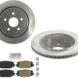 Coated Disc Brake Rotors & Ceramic Pads For Grand Cherokee 22-23 W/ 330MM Rear