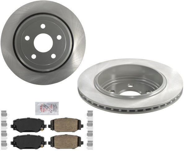 Coated Disc Brake Rotors & Ceramic Pads For Grand Cherokee 22-23 W/ 330MM Rear