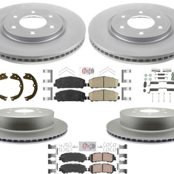 Para Nissan Titan 2017-23 Rotores de freno de disco delanteros y traseros Pastillas de freno de disco recubiertas