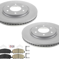 For Nissan Titan 2017-2023 Front Coated Disc Disc Brake Rotors Brake Pads