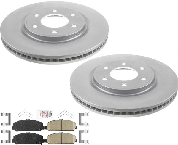 For Nissan Titan 2017-2023 Front Coated Disc Disc Brake Rotors Brake Pads