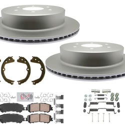 For Nissan Titan 2017-23 Rear Disc Brake Rotors Coated Disc Brake Pads Parking