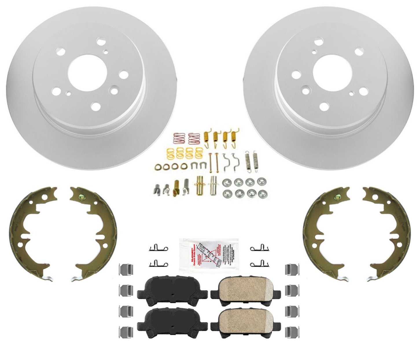 Para Toyota Avalon 2000-04 Rotores de freno de disco trasero Pastillas de freno de disco recubiertas Estacionamiento