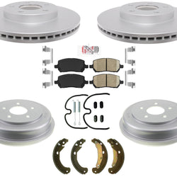 Para Pontiac G5 2007-2010 Rotores de freno de disco Pastillas de freno recubiertas Zapatas de tambor de freno