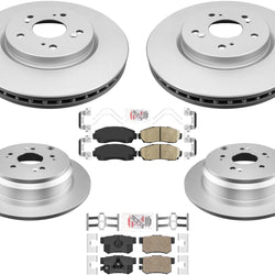 Front & Rear Coated Rotors & Brake Pads For Honda CRV 2012-2016 All Wheel Drive