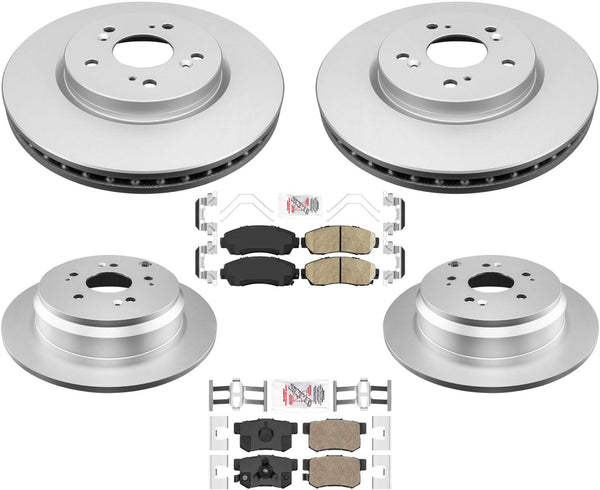 Front & Rear Coated Rotors & Brake Pads For Honda CRV 2012-2016 All Wheel Drive
