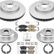 Front & Rear Coated Rotors Pads & Shoes For Honda CRV 2012-2016 All Wheel Drive