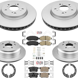 Front & Rear Coated Rotors Pads & Shoes For Honda CRV 2012-2016 All Wheel Drive