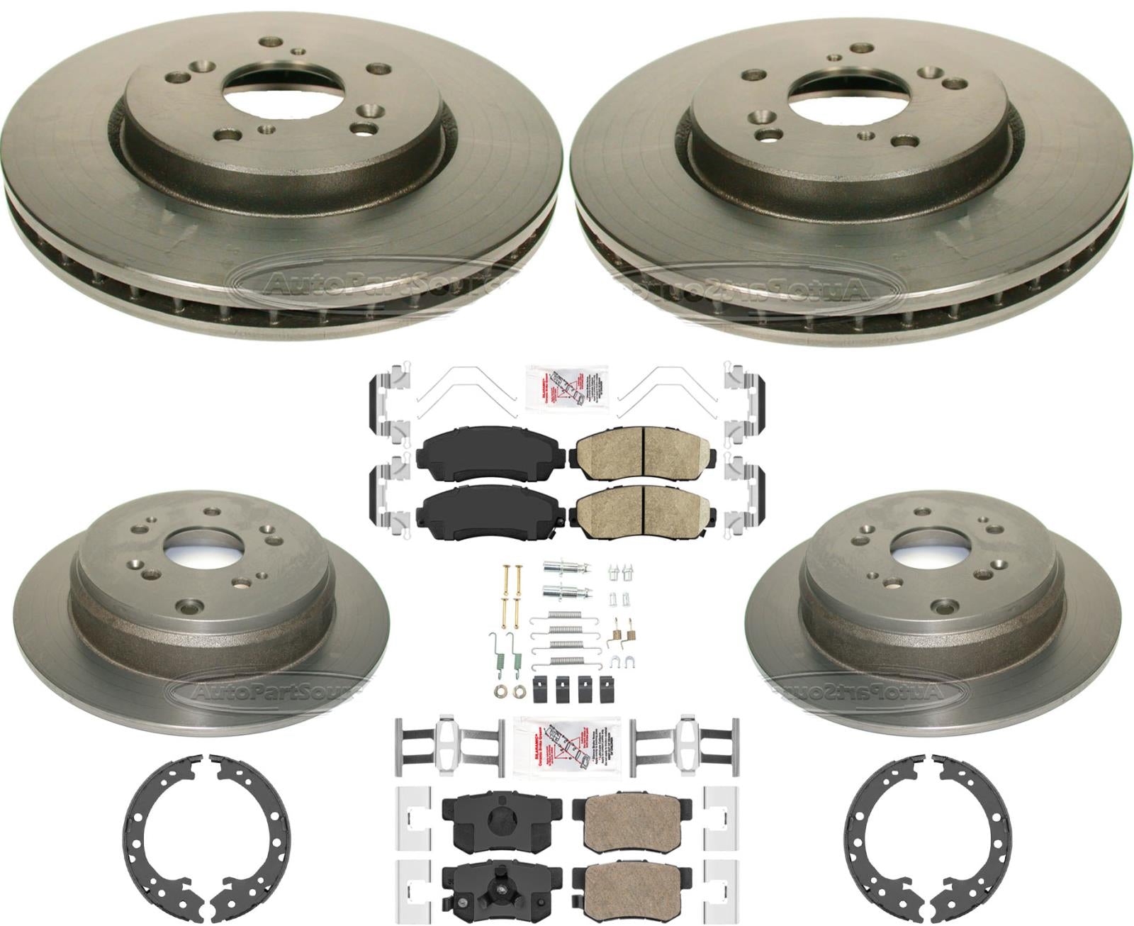 Pastillas y zapatas de rotores recubiertas de carbono Frnt &amp; Rr para Honda CRV 12-16 con tracción total