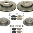 Front & Rear Carbon Coated Rotors & Pads For Honda CRV 12-2016 All Wheel Drive