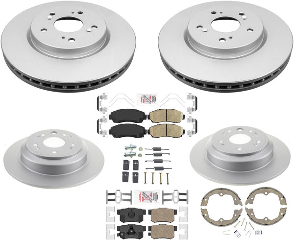 Pastillas de freno de rotores de freno de disco recubiertos Frt &amp; Rr para Honda Crosstour 2010-2015