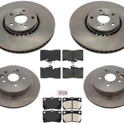 Front & Rear Brake Rotors & Ceramic Brake Pads For Lexus GS460 2008-2011