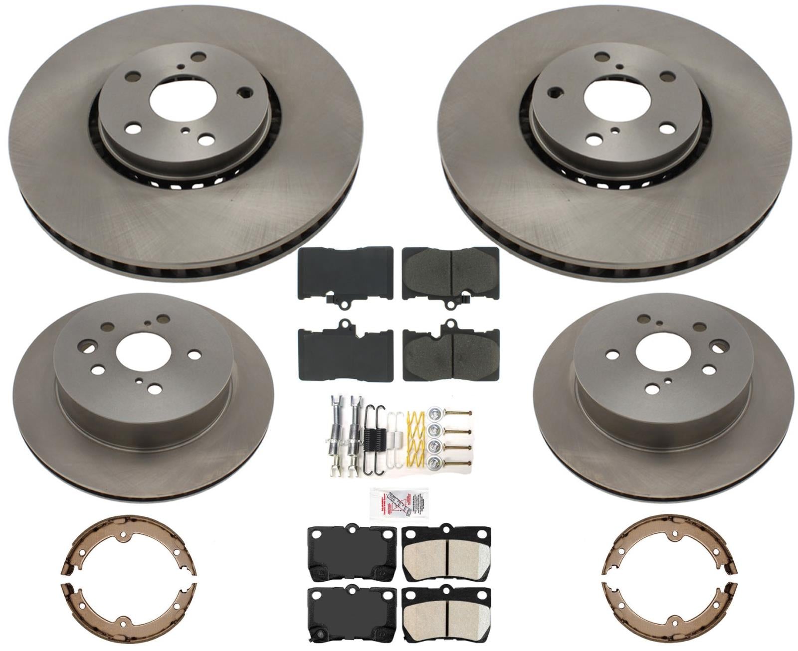 Front & Rear Brake Rotors Brake Pads & Brake Shoes Kit For Lexus GS460 2008-2011