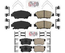 Front & Rear Ceramic Disc Brake Pads Hardware For Honda CR-Z 2011-2015