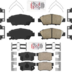 Front & Rear Ceramic Disc Brake Pads Hardware For Honda CR-Z 2011-2015