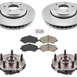 Wheel Bearing and Hub Assembly Disc Brake Rotors Pads For 07-17 Wrangler 5pc