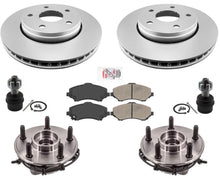 Front Hub & Bearing Assem. Disc Rotors Pads Kit For 2007-2017 Jeep Wrangler