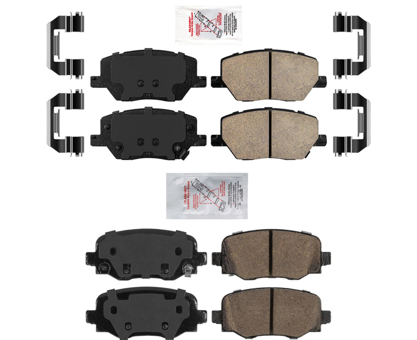 Almohadillas cerámicas delanteras y traseras para Jeep Renegade 2015-2022 y Fiat 500X 2016-2021