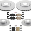 F& R Coated Brake Rotors & Brake Pads W Hardware For Jeep Renegade 2015-2022