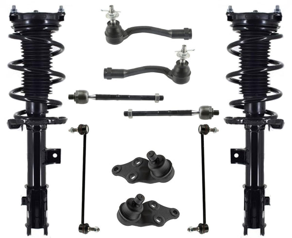 Front Struts Ball Joints Tie Rods & Sway Bar Links For Hyundai Santa Fe 2019-20