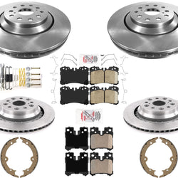 Front Steel & Rear Carbon Disc Brake Rotors & Pads For Lexus LS600h 2008-2016