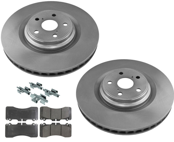 Front & Rear Brake Rotors & Brake Pads For LS460 10-17 Rear Wheel Drv w/ Sport