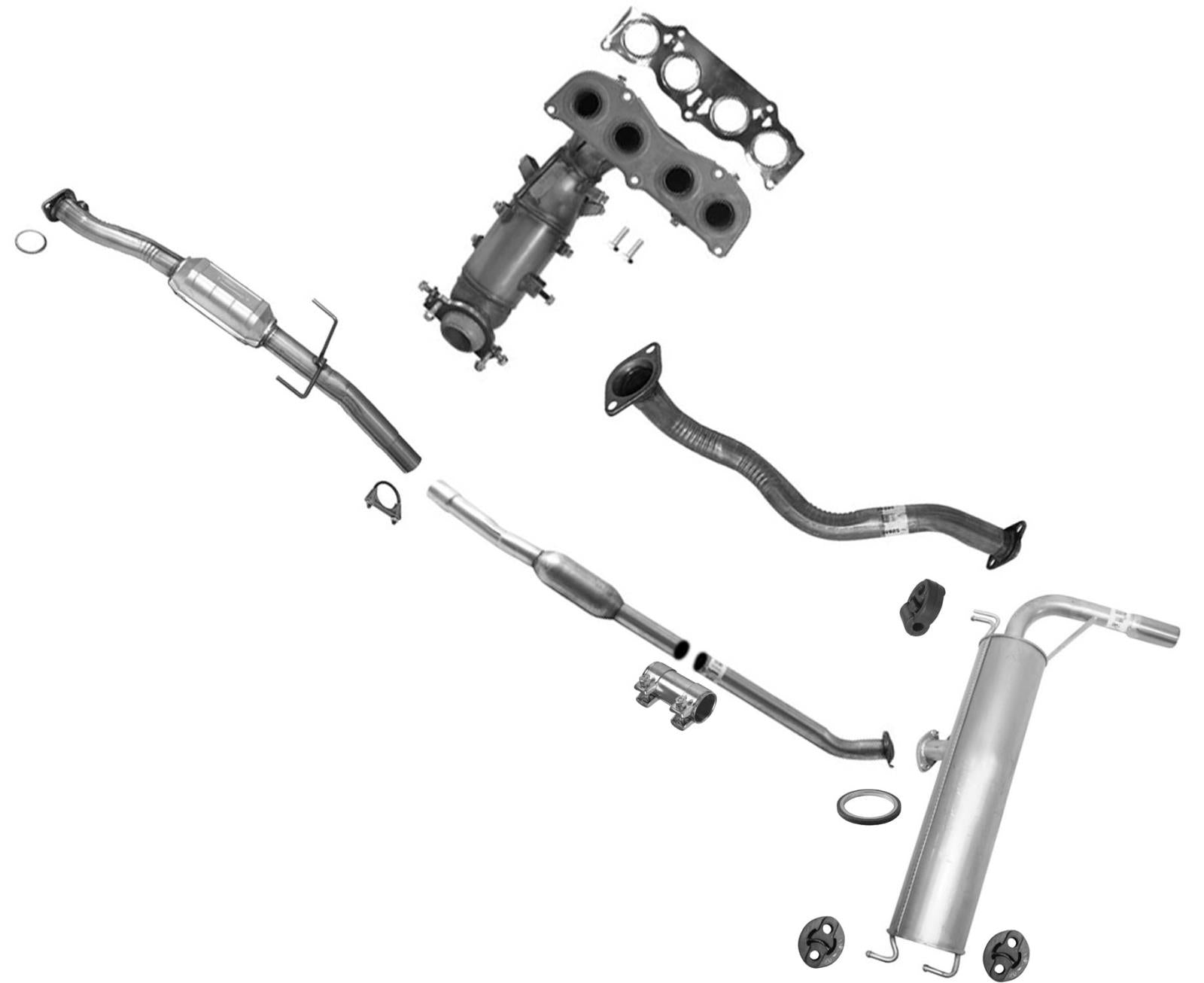 Silenciador trasero de tubo resonador de 2 convertidores catalíticos para Toyota Rav4 2004-2005