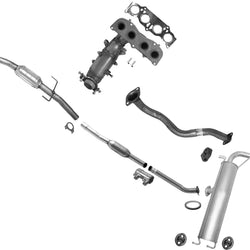 2 Catalytic Converters Resonator Pipe Rear Muffler for Toyota Rav4 2004-2005