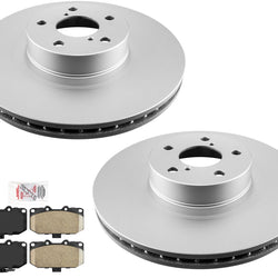 For 2006-2007 Impreza WRX 2.5L Turbo Front Coated Brake Rotors & Ceramic Pads