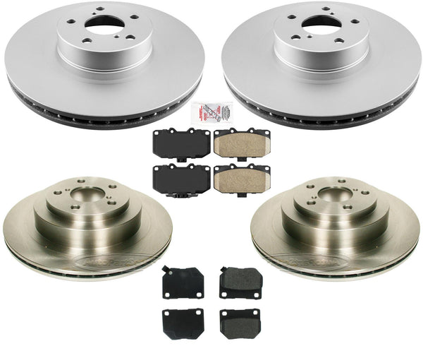 Frt & Rr Brake Rotors & Ceramic Pads for 06-07 Impreza WRX 2.5L Turbo EJ255 Eng.