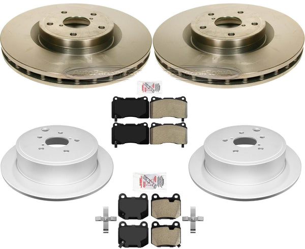 Front Steel & Rear Coated Brake Rotors Brake Pads For Subaru WRX STI 2008-2009