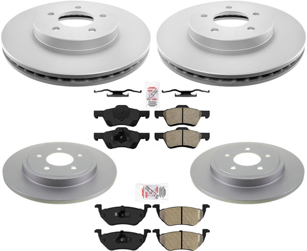 Coated Rotors & Brake Pads For Ford Escape 2005-2009 W/ Rear Disc Brake Rotors