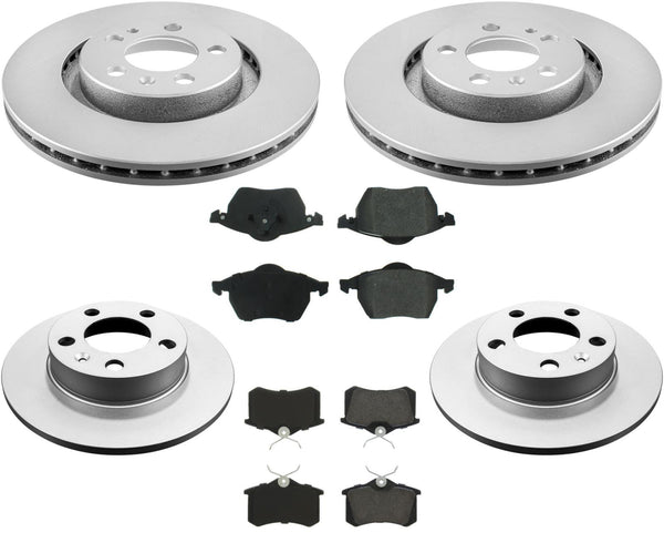 For 280MM Front & Rear Coated Rotors Brake Pads For Volkswagen Jetta 1.8L 01-05