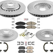 Front & Rear Coated Disc Brake Rotors & Ceramic Pads for Acura MDX 2017-2020