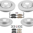 F&R Coated Rotor Brake Rotors & Ceramic Brake Pads For 2018-2020 Honda Odyssey