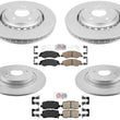 F&R Coated Rotor Brake Rotors & Ceramic Brake Pads For 2021-2023 Honda Odyssey